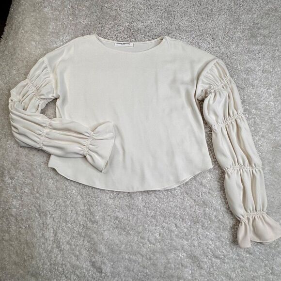 Amanda Uprichard Schmidt Puff Smocked Long Sleeve Blouse - Picture 2 of 8